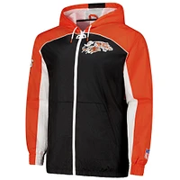 Coupe-vent entièrement zippé de qualité supérieure Big Shot Mitchell & Ness pour homme, noir, Cincinnati Bengals