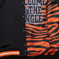 Men's Mitchell & Ness Black Cincinnati Bengals Double Down Satin Full-Snap Jacket