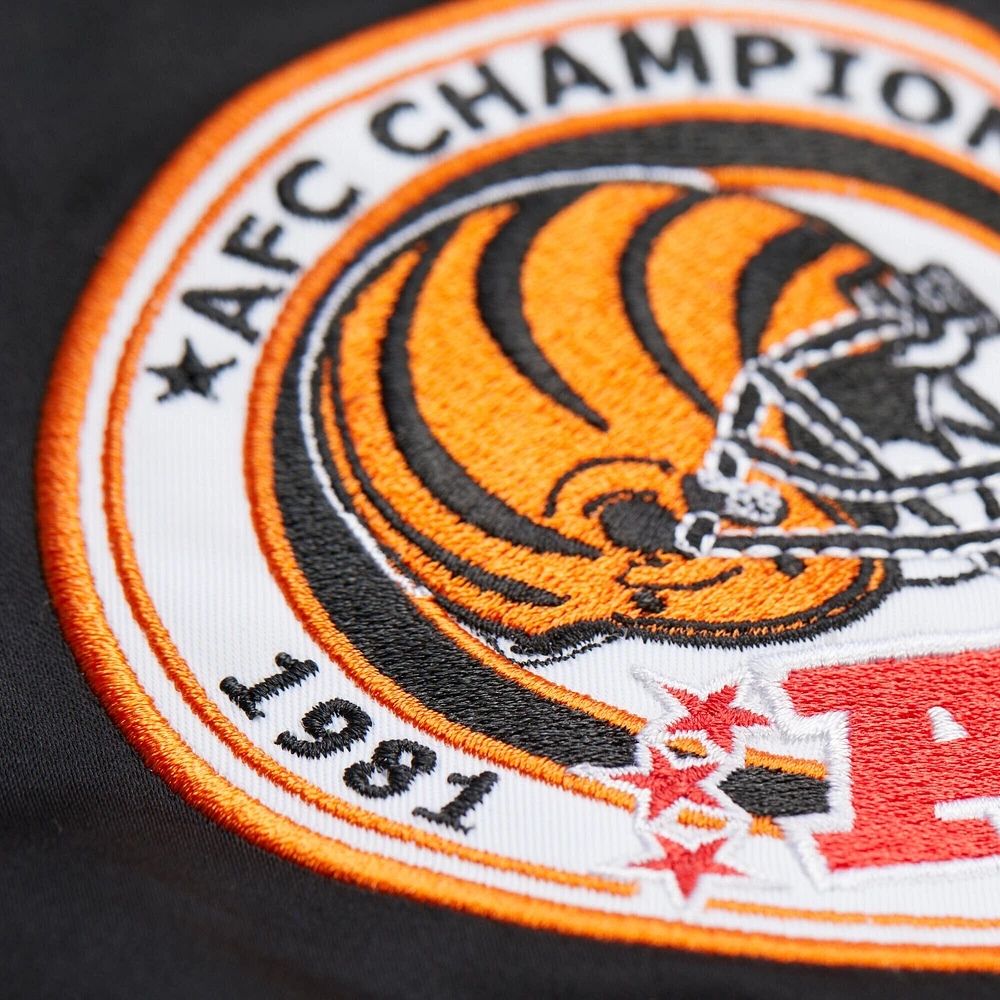 Men's Mitchell & Ness Black Cincinnati Bengals Double Down Satin Full-Snap Jacket