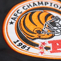 Men's Mitchell & Ness Black Cincinnati Bengals Double Down Satin Full-Snap Jacket