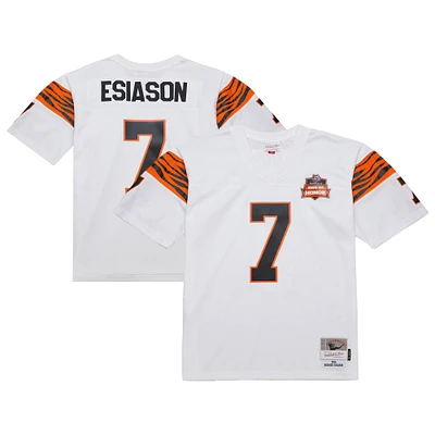 Maillot réplique Mitchell & Ness Boomer Esiason blanc pour homme des Bengals de Cincinnati 1984 Legacy