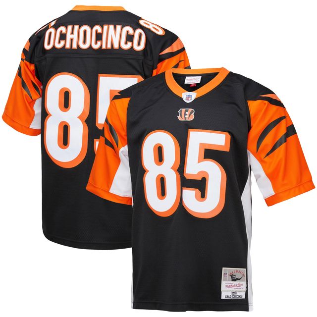 Maillot de réplique joueur retraité Mitchell & Ness Chad Ochocinco noir des Bengals Cincinnati Big Tall 2009 pour hommes