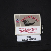 Maillot réplique Mitchell & Ness Ickey Woods noir pour homme des Bengals de Cincinnati 1988 Legacy