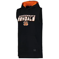 Men's MSX by Michael Strahan Black Cincinnati Bengals Captain Sleeveless Hoodie T-Shirt