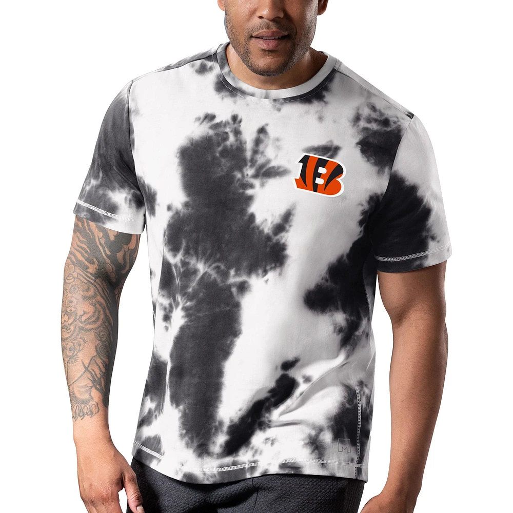 T-shirt MSX by Michael Strahan noir Cincinnati Bengals Freestyle Tie-Dye pour homme