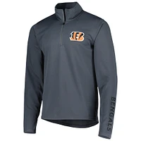 Sweat à capuche demi-zip MSX by Michael Strahan Charcoal Cincinnati Bengals pour homme