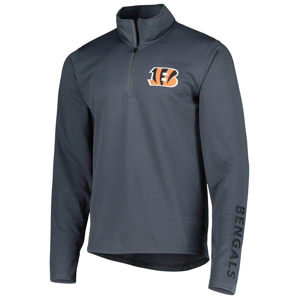 Men's MSX by Michael Strahan Charcoal Cincinnati Bengals Half-Zip Pullover