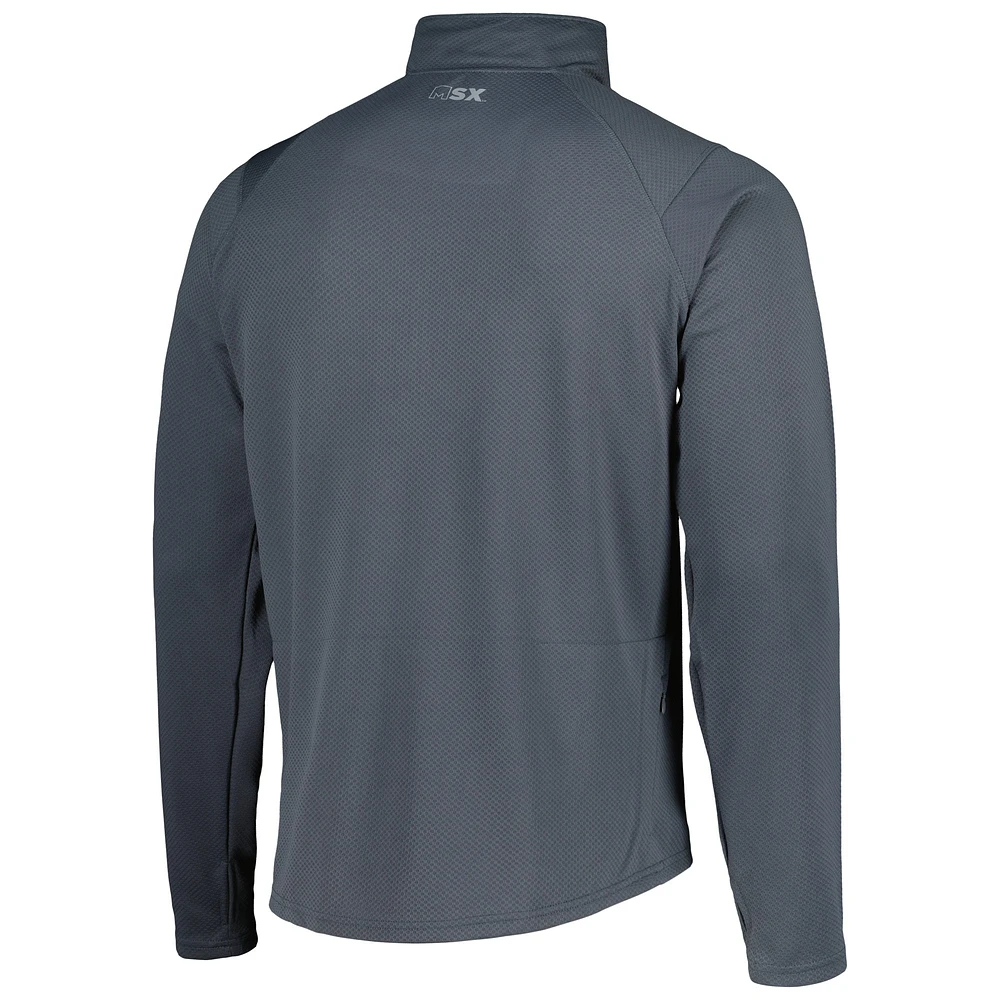 Men's MSX by Michael Strahan Charcoal Cincinnati Bengals Half-Zip Pullover