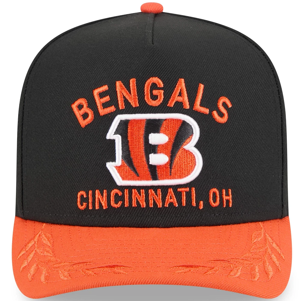 Men's New Era Black/Orange Cincinnati Bengals 2025 NFL Draft 9FIFTY A-Frame Snapback Hat