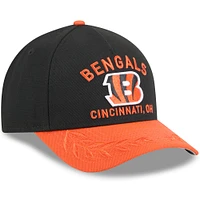 Men's New Era Black/Orange Cincinnati Bengals 2025 NFL Draft 9FORTY M-Crown A-Frame Adjustable Hat