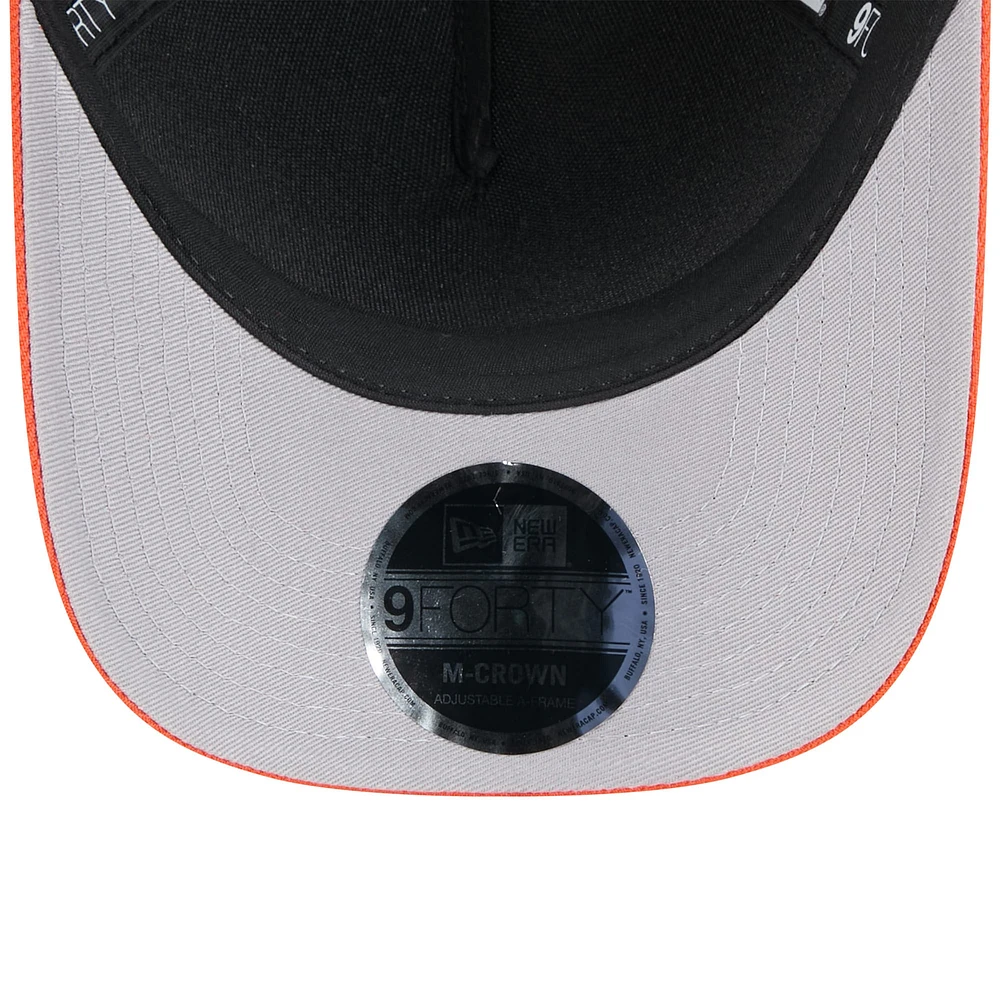 Men's New Era Black/Orange Cincinnati Bengals 2025 NFL Draft 9FORTY M-Crown A-Frame Adjustable Hat