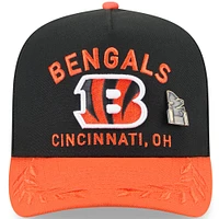 Casquette ajustée New Era 59FIFTY noire/orange pour homme, modèle A-Frame, draft NFL 2025