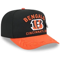 Casquette ajustée New Era 59FIFTY noire/orange pour homme, modèle A-Frame, draft NFL 2025