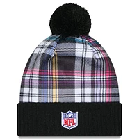 Bonnet en tricot à revers avec pompon NFL Crucial Catch 2024 Cincinnati Bengals New Era noir pour homme