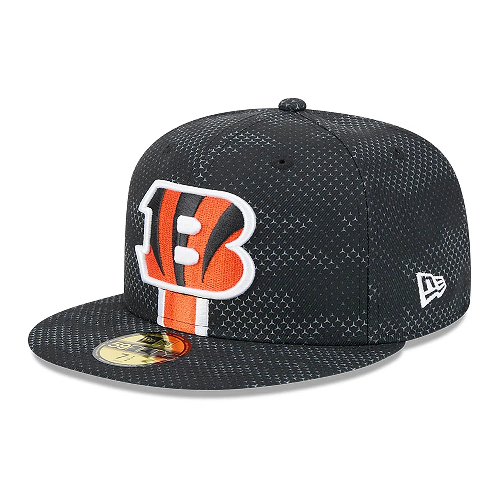 Casquette ajustée 59FIFTY noire Cincinnati Bengals 2024 Sideline New Era pour homme