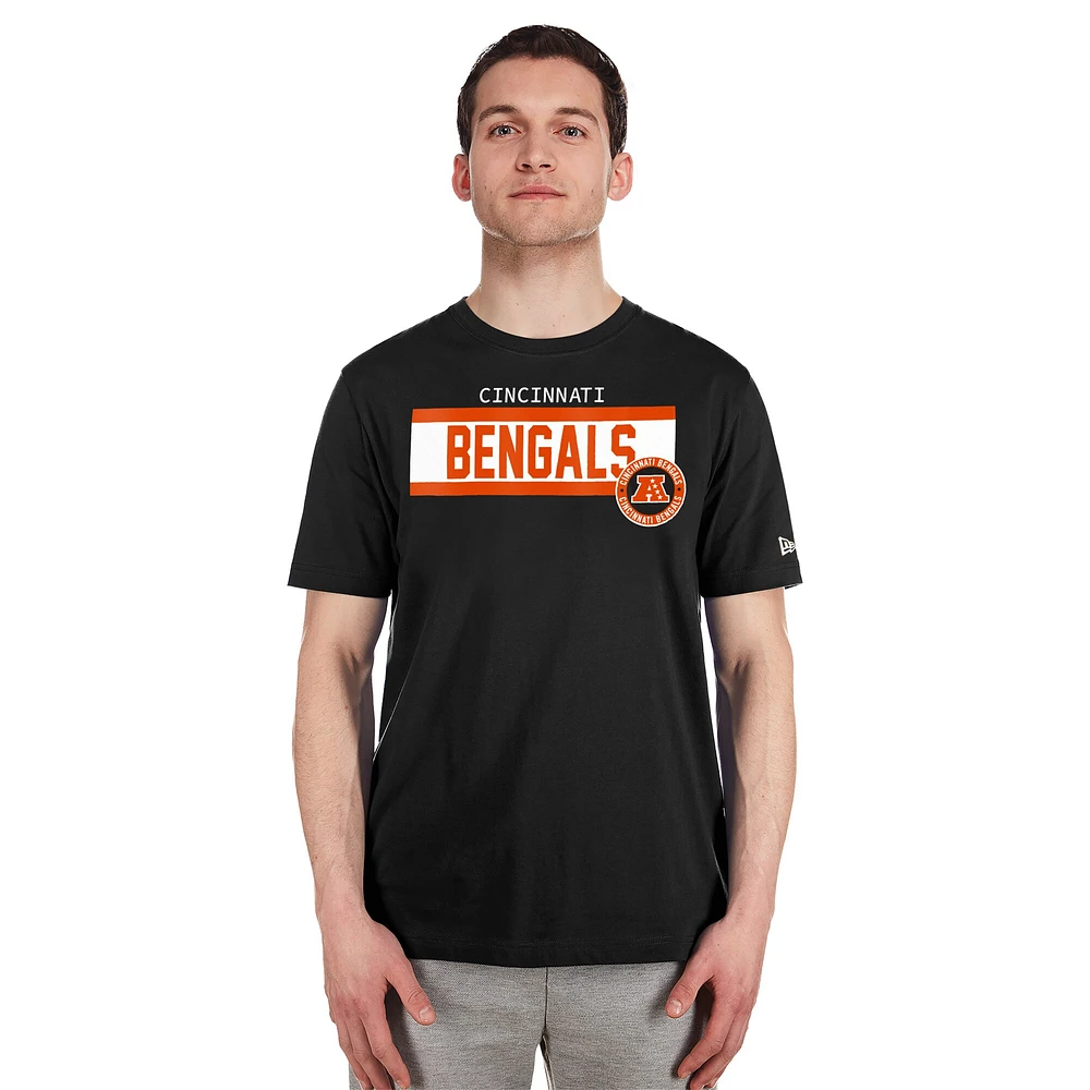 Men's New Era  Black Cincinnati Bengals 3rd Down High Density Print T-Shirt