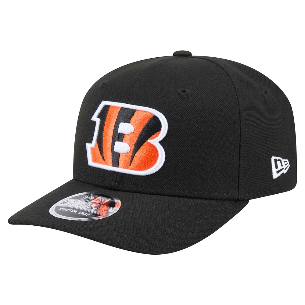 Casquette extensible à boutons-pression 9SEVENTY Cincinnati Bengals New Era noire pour homme