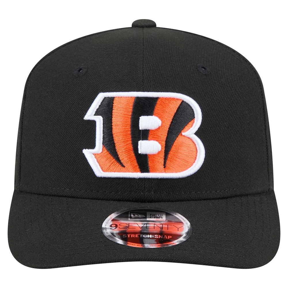 Casquette extensible à boutons-pression 9SEVENTY Cincinnati Bengals New Era noire pour homme