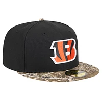 Men's New Era Black Cincinnati Bengals Active Two-Tone Camo 59FIFTY Fitted Hat