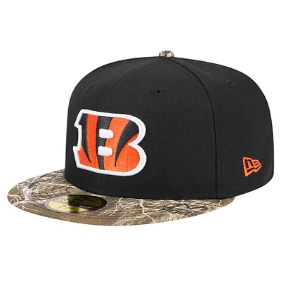 Men's New Era Black Cincinnati Bengals Active Two-Tone Camo 59FIFTY Fitted Hat