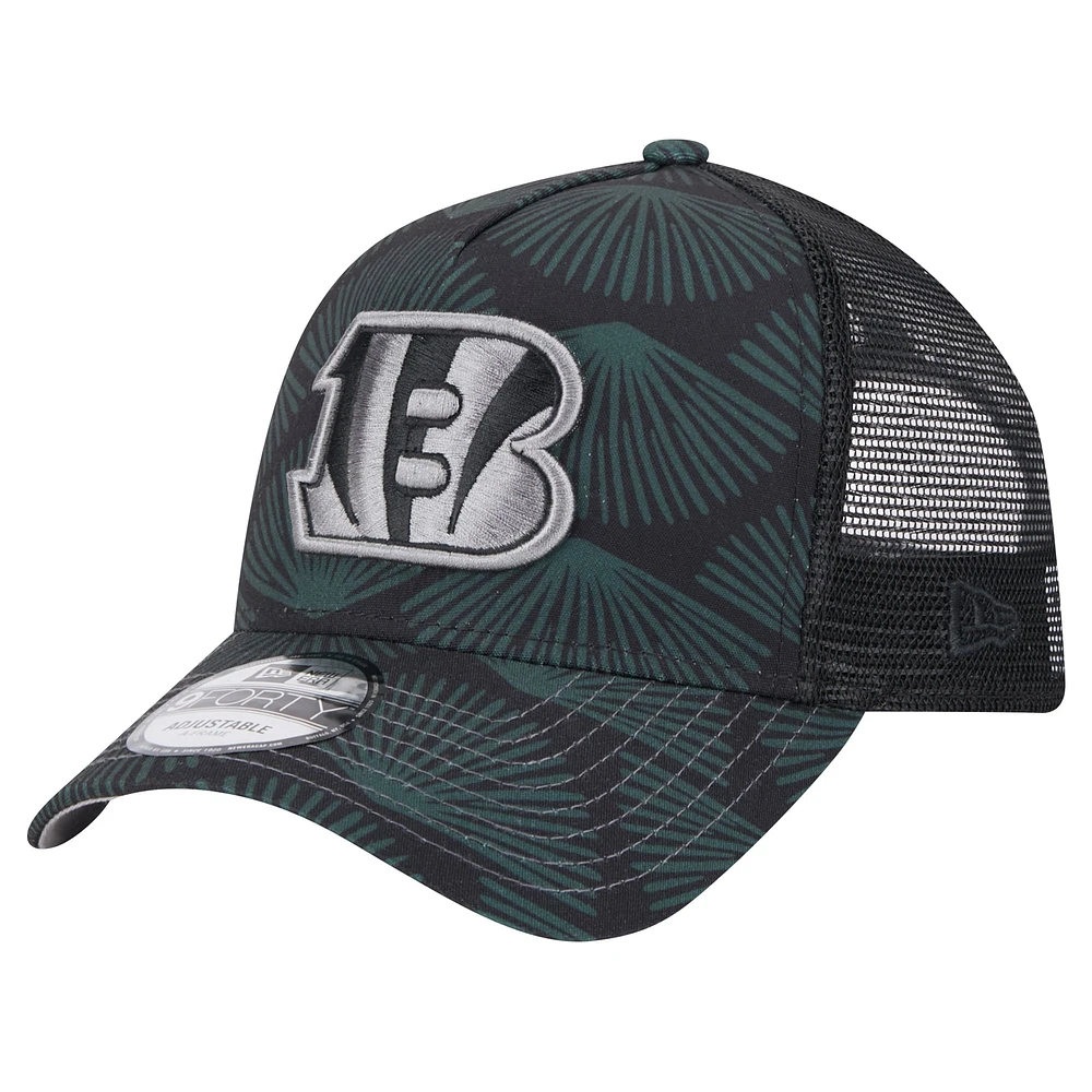 Casquette réglable Agave Trucker 9FORTY noire des Cincinnati Bengals New Era pour hommes