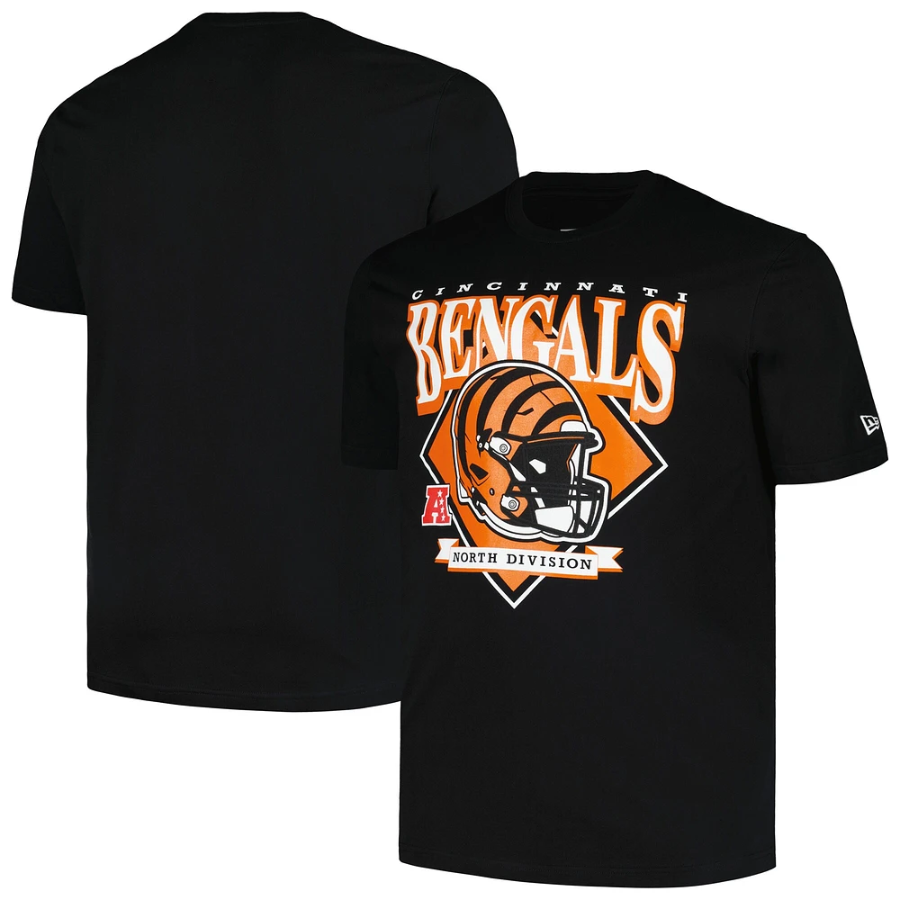 T-shirt noir avec casque Big & Tall des Bengals de Cincinnati New Era pour hommes