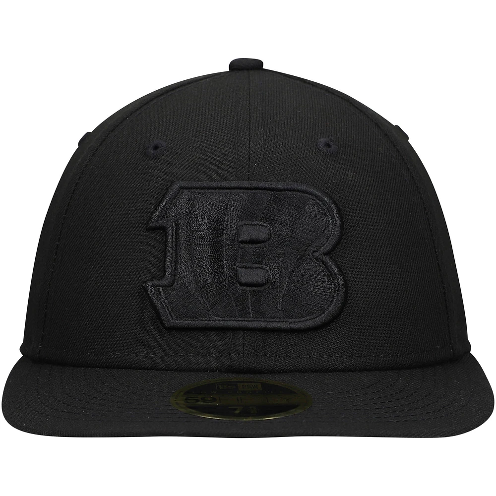 Men's New Era Black Cincinnati Bengals on Low Profile 59FIFTY II Fitted Hat