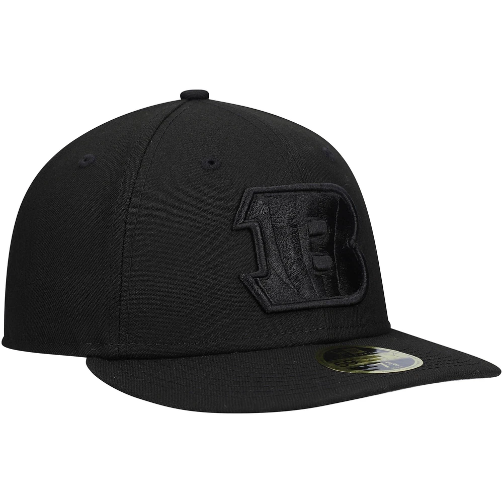 Men's New Era Black Cincinnati Bengals on Low Profile 59FIFTY II Fitted Hat