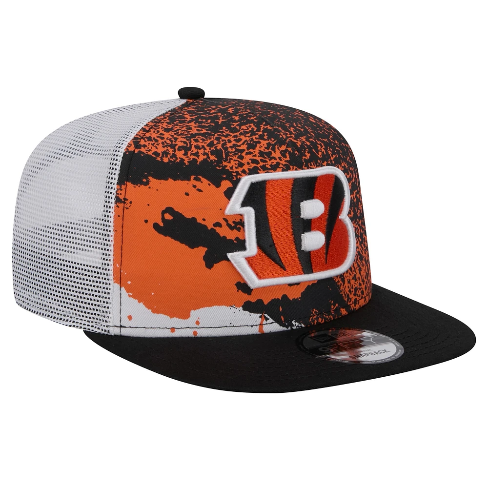 Casquette Snapback 9FIFTY Court Sport des Bengals de Cincinnati New Era noire pour hommes