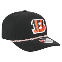 Men's New Era Black Cincinnati Bengals Gameday Multi Rope 9SEVENTY Stretch-Snap Hat