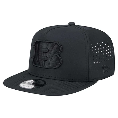 Casquette à visière plate noire New Era Cincinnati Bengals Hydro A-Frame 9FIFTY pour homme