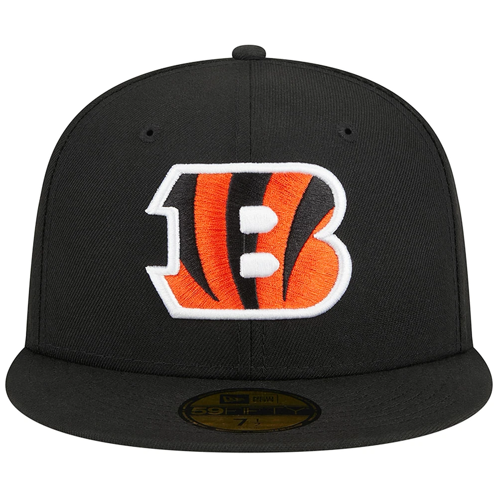 Casquette ajustée noire Cincinnati Bengals Main 59FIFTY de New Era pour homme