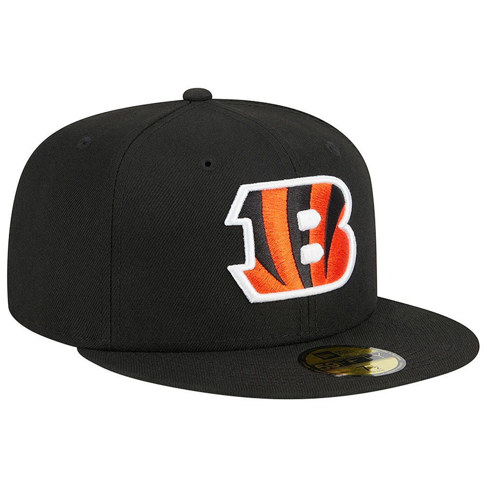 Casquette ajustée noire Cincinnati Bengals Main 59FIFTY de New Era pour homme