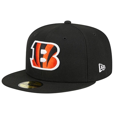 Casquette ajustée noire Cincinnati Bengals Main 59FIFTY de New Era pour homme