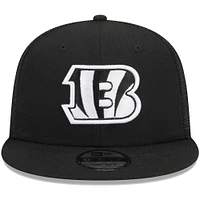 Casquette Snapback 9FIFTY Main Trucker New Era noire des Bengals de Cincinnati pour hommes