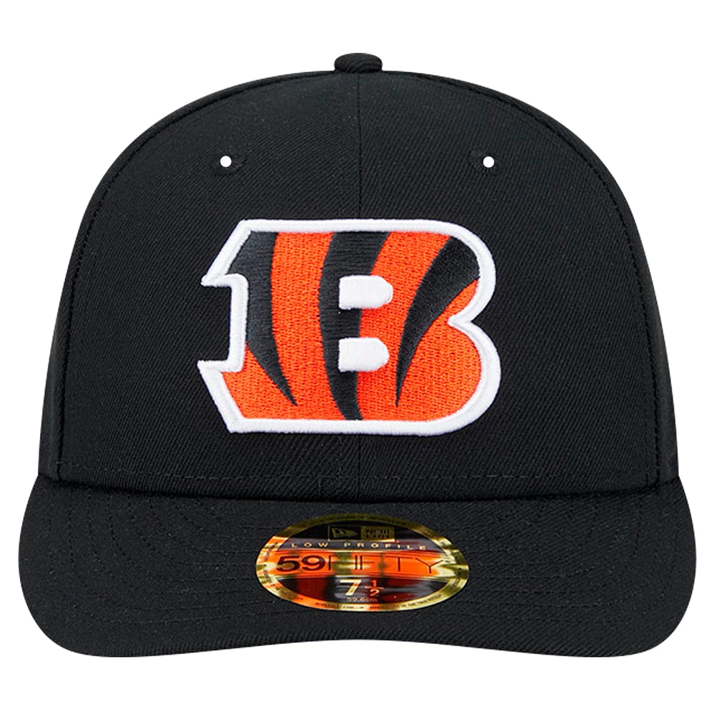 Casquette ajustée à profil bas 59FIFTY des Bengals de Cincinnati Omaha pour homme New Era noire