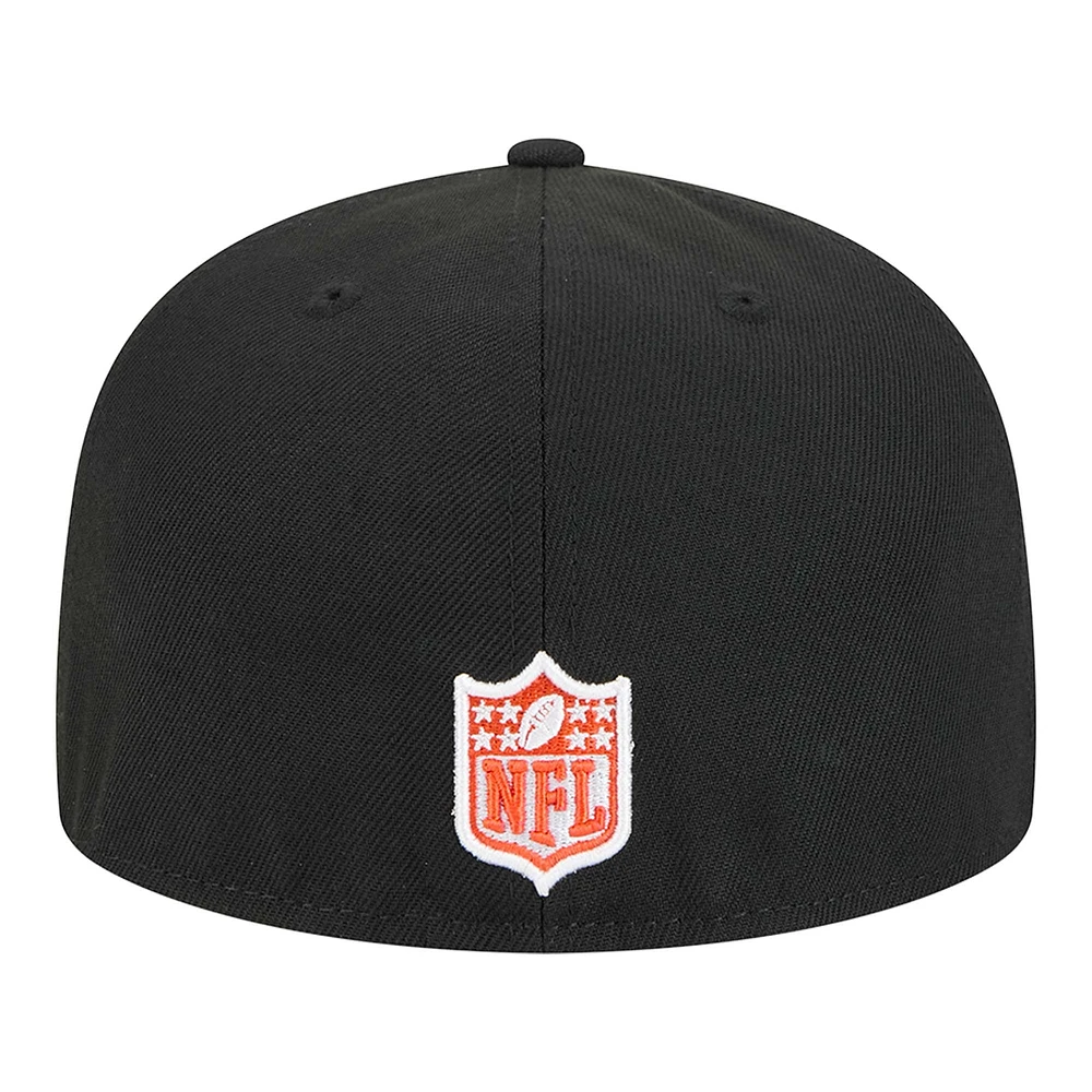 Men's New Era Black Cincinnati Bengals  Script Sided 59FIFTY Fitted Hat