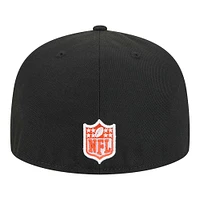 Men's New Era Black Cincinnati Bengals  Script Sided 59FIFTY Fitted Hat