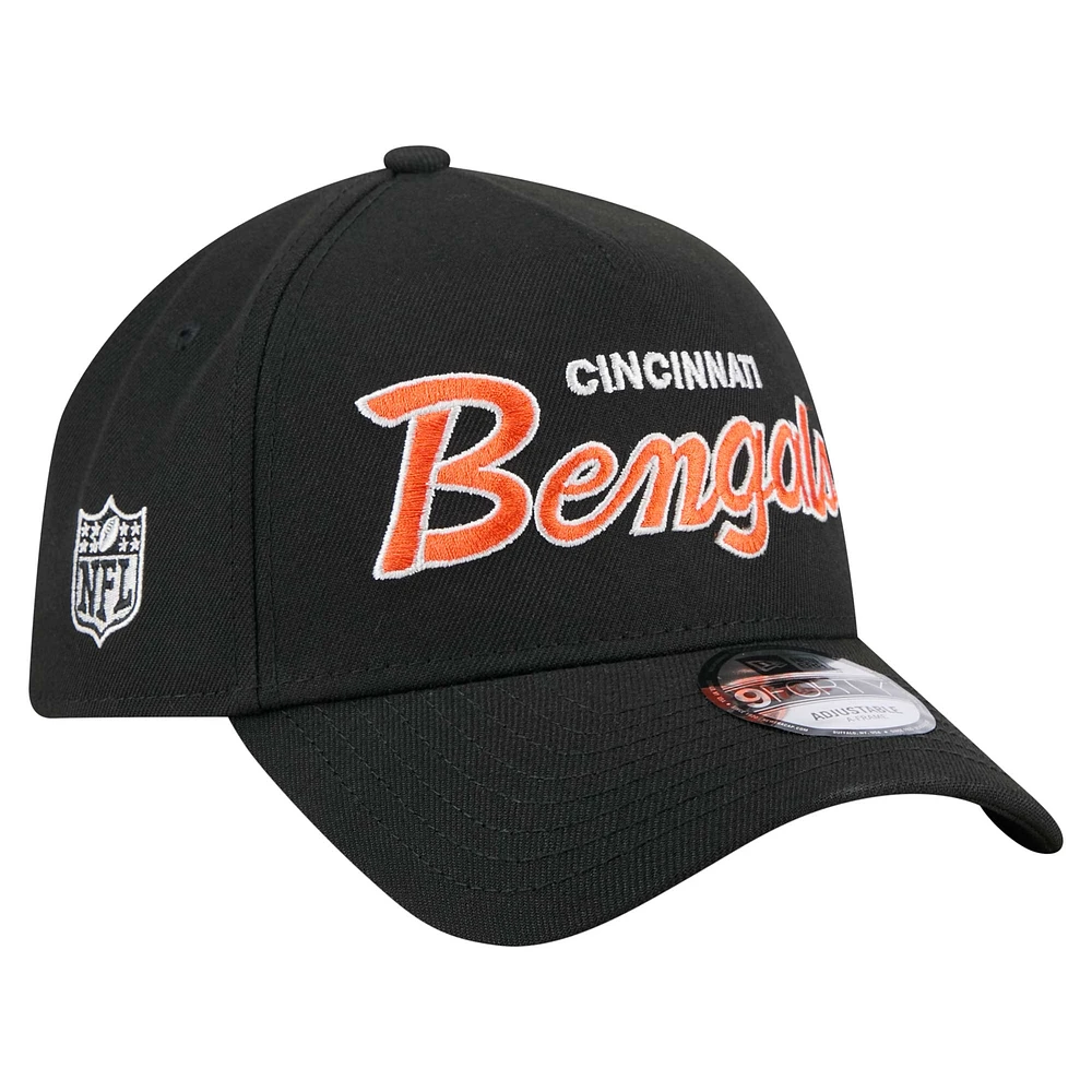 Men's New Era Black Cincinnati Bengals Smith 9FORTY Adjustable hat