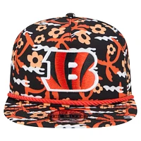 Men's New Era Black Cincinnati Bengals Wakey Wakey Golfer Snapback Hat