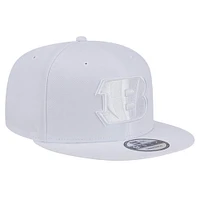 Men's New Era Cincinnati Bengals Main White on White 9FIFTY Snapback Hat