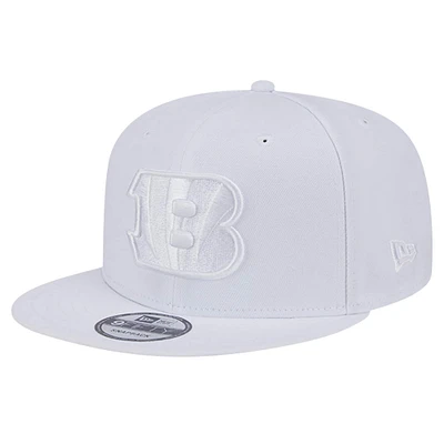 Men's New Era Cincinnati Bengals Main White on White 9FIFTY Snapback Hat