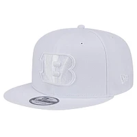 Men's New Era Cincinnati Bengals Main White on White 9FIFTY Snapback Hat