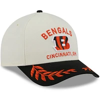 Casquette ajustable New Era 9FORTY M-Crown A-Frame pour homme, couleur crème/noir, des Bengals de Cincinnati, draft NFL 2025