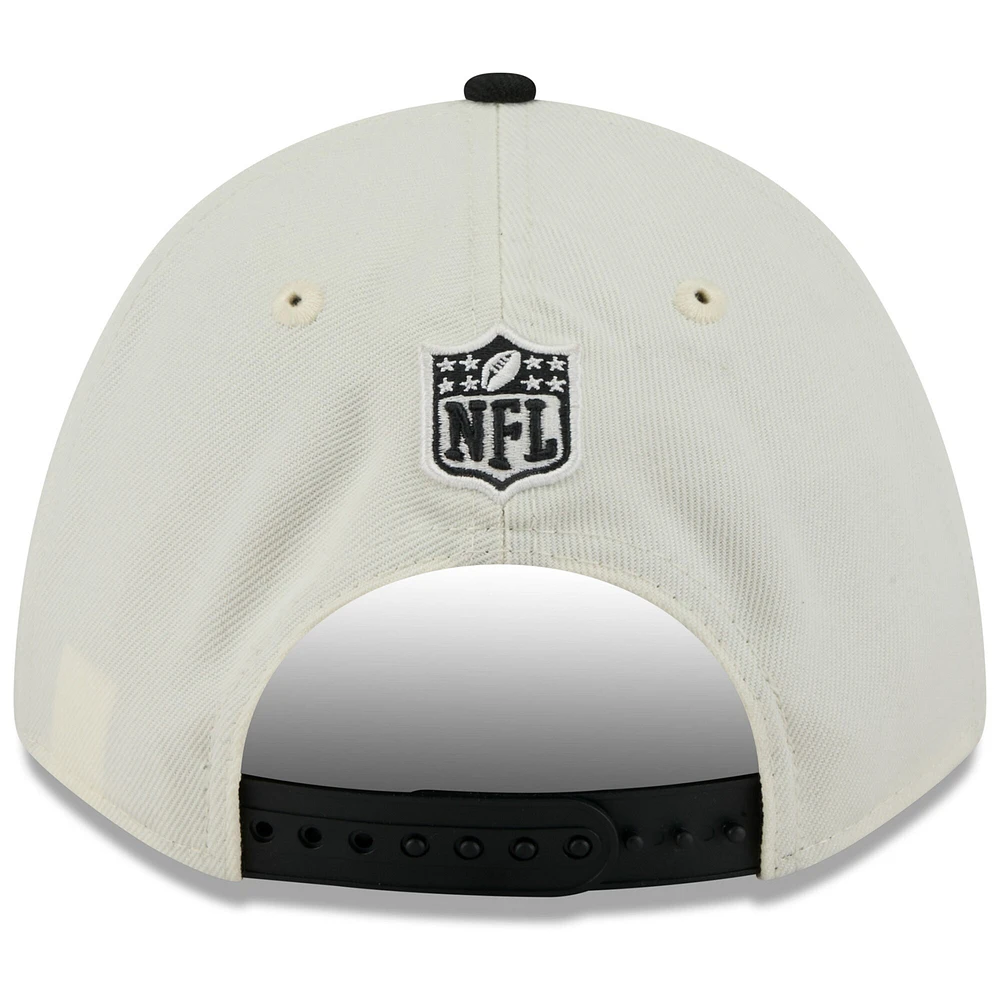 Casquette ajustable New Era 9FORTY M-Crown A-Frame pour homme, couleur crème/noir, des Bengals de Cincinnati, draft NFL 2025
