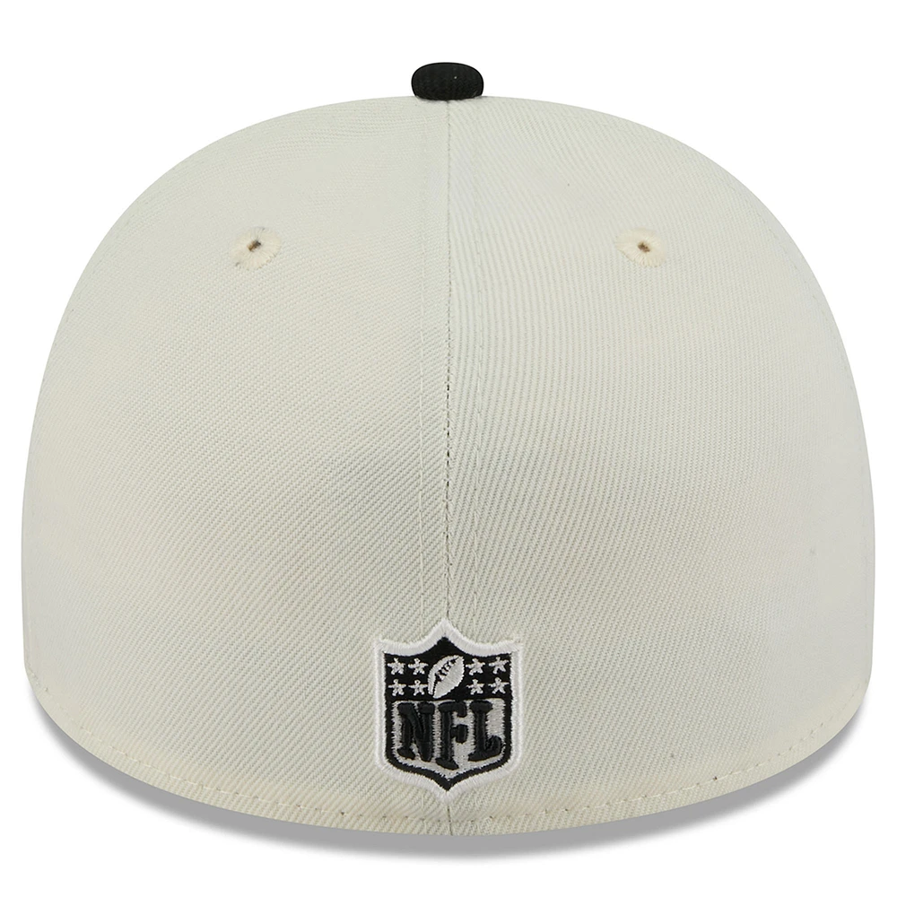 Men's New Era Cream/Black Cincinnati Bengals 2025 NFL Draft A-Frame 59FIFTY Fitted Hat