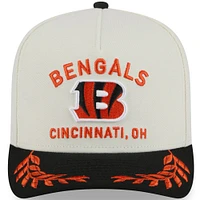 Casquette snapback New Era 9FIFTY crème/noire pour homme, repêchage NFL 2025 des Bengals de Cincinnati