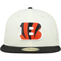 Casquette ajustée New Era 59FIFTY pour homme, crème/noir, des Bengals de Cincinnati