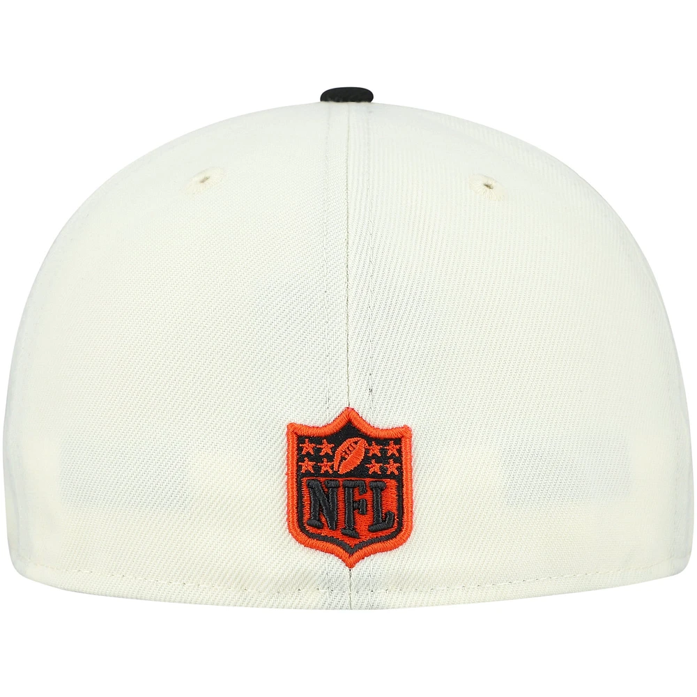 Casquette ajustée New Era 59FIFTY pour homme, crème/noir, des Bengals de Cincinnati