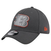 Casquette New Era Graphite Cincinnati Bengals Main 39THIRTY Flex pour homme